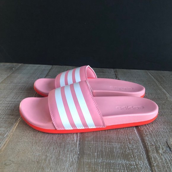 NEW Adidas Adilette Comfort Slides PINK - Picture 2 of 6